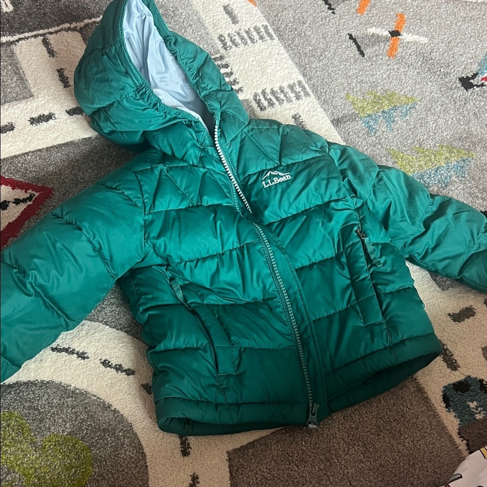 L.L. Bean Kids Teal Puffer Coat 3T